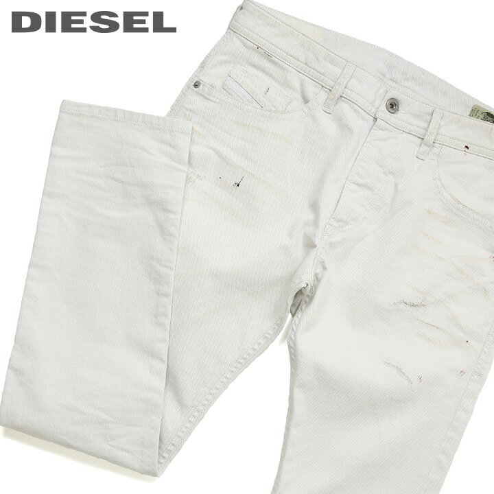 ■DIESEL ディーゼル メンズ■ユーズドダメージ汚し加工 ストレッチ スキニー ホワイトデニム ジーンズ デニム パンツ【THOMMER】【W26〜40】【L30〜34】【ホワイト】die-m-p-c8-537 《メーカー希望小売価格40,700円》