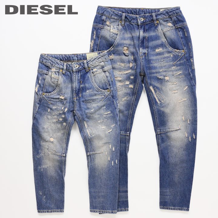 ◆DIESEL KID ディーゼルキッズ ジュニア ユニセックス◆クラッシュダメージ加工 子ども服 男の子 女の子 リラックスボーイフレンド ジーンズ デニム パンツ【FAYZA-J-N】【SIZE8〜16】【ミディアムインディゴ】dik-m-p-c8-011 《メーカー希望小売価格25,080円》のサムネイル