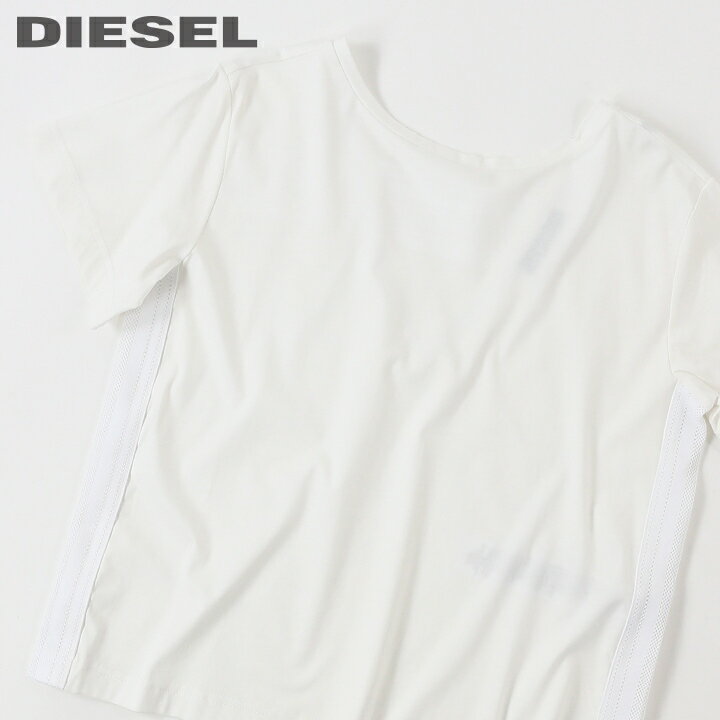 ★DIESEL ディーゼル レディース★メッシュテープアクセント ボクシーフィット 半袖Tシャツ カットソーdie-l-t-c8-244 《メーカー希望小売価格14,080円》