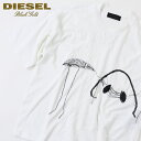 ★DIESEL BLACK GOLD ディーゼル ブラックゴールド レディース★サイドスリット 刺繍デザイン 半袖Tシャツ カットソー【TELIX】【サイズXXS〜S】【1サイズ程大きめのサイズ感】【ホワイト】die-l…