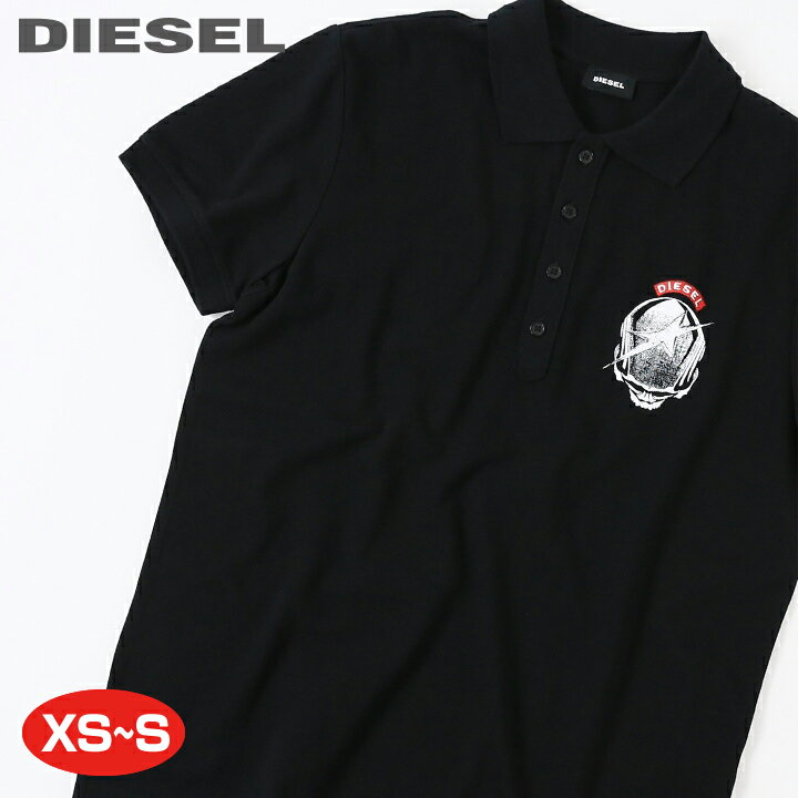 ポロシャツ メンズ（3000円程度） ■DIESEL ディーゼル メンズ■バックプリント コットン 鹿の子 半袖ポロシャツ【T-RANDY-B1】【サイズXS・S】【ブラック】die-m-t-c8-404 die-m-t-c8-107 《メーカー希望小売価格17,380円》