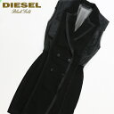 ★DIESEL BLACK GOLD ディーゼル ブラックゴールド レディース★シースルーシフォン素材切替 ノースリーブワンピース【D-SLEE】【サイズ36 38】【ブラック】die-l-t-d4-481 《メーカー希望小売価格108,900円》