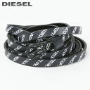 ディーゼル ベルト（メンズ） ★DIESEL ディーゼル レディース★牛革 本革 コピーライトプリント シングルピン 二重巻き レザーナローベルト【B-DUCOPY】【サイズ80～90】【ブラック】die-l-a-d4-757 《_メーカー希望小売価格8,580円》