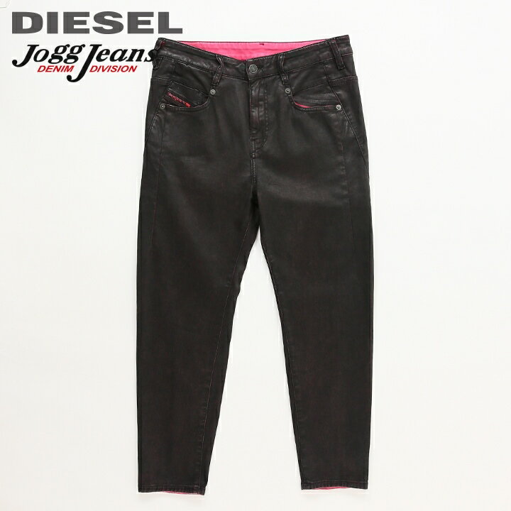 ★DIESEL ディーゼル レディース★フォームトリートメント加工 コーティング加工 ストレッチ スウェットデニム ジョグジーンズ パンツ【D-FAYZA JOGG】【W23〜33】【ブラック×ピンク】die-l-p-d8-630 《メーカー希望小売価格41,800円》のサムネイル