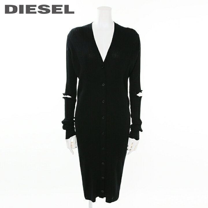 ★DIESEL ディーゼル レディース★リブニット スリムフィット 薄手 長袖 ロングカーディガン【M-REBEL】【サイズS〜L】【ブラック】die-l-t-d8-207 《メーカー希望小売価格42,900円》のサムネイル