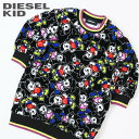 ●DIESEL KID ディーゼルキッズ ベビー ガール●スナップボタンネック ベロア調 ベビー服 女の子 スウェットワンピース【DULAB】【SIZE12M】【ブラック】dib-l-t-d8-034 《_メーカー希望小売価格14,300円》