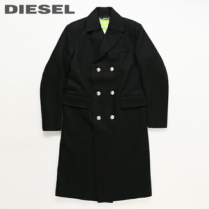 ■DIESEL ディーゼル メンズ■サスティナブル グリーンレーベル メタルボタン カットオフ ダブルウールコート ロングコートdie-m-o-d8-052 《メーカー希望小売価格82,500円》