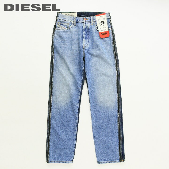 ■DIESEL ディーゼル メンズ■バイカラー 前後カラー切替 コットン ストレート ジーンズ デニム パンツ【D-MACS-SP4】【W26〜28】【L30】【インディゴブルー】die-m-p-d8-523 《メーカー希望小売価格38,500円》