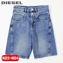 ★DIESEL ディーゼル レディース★ヴィンテージウォッシュ加工 カービングシェイプデニム ショートパンツ ハーフパンツ【DE-REGY-SP】【W23・24】【ミディアムインディゴ】die-l-p-e4-107 die-l-p-e4-108《メーカー希望小売価格25,300円》