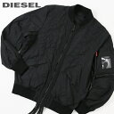 ■DIESEL ディーゼル メンズ■ボールペン付き 薄手 ジップアップ ブルゾンジャケット【J-OLIVE】【サイズXS～XXL】【ブラック】die-m-o-e4-036 《メーカー希望小売価格49,500円》