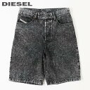 ■DIESEL ディーゼル メンズ■ハードストーンウォッシュ加工 ムラペイント デニムショートパンツ ハーフパンツ【D-MAX-SP】【W26〜32】【ブラック...