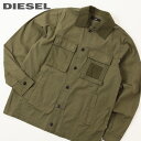 ディーゼル ■DIESEL ディーゼル メンズ■異素材ミックス 厚手 長袖コットンシャツ【S-GUNN-LS】【サイズXS】【1サイズ程大きめのサイズ感】【カーキグリーン】die-m-t-e4-281 《メーカー希望小売価格27,500円》