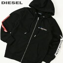 ■DIESEL ディーゼル メンズ■ロゴプリント 長袖 ジップアップ スウェットパーカー【S-GIRK-HOOD-ZIP-K3】【サイズXS・S】【1サイズ程大きめのサイズ感】【ブラック】die-m-t-e4-324 《メーカー希望小売価格25,300円》