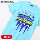 ■DIESEL ディーゼル メンズ■プリント クルーネック ベンチレーションホール 半袖Tシャツ カットソー【T-JUSTGUS】【サイズXS・S】【2サイズ程大きめのサイズ感】【ライトブルー】die-m-t-e4-396 die-m-t-e4-397《メーカー希望小売価格23,100円》