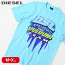 ■DIESEL ディーゼル メンズ■プリント クルーネック ベンチレーションホール 半袖Tシャツ カットソー【T-JUSTGUS】【サイズM～XL】【2サイズ程大きめのサイズ感】【ライトブルー】die-m-t-e4-397 die-m-t-e4-396《メーカー希望小売価格23,100円》