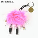 ★DIESEL ディーゼル レディース★エコファー メタルチェーン バッグチャーム【AMY】【サイズUNI】【ピンク】die-l-a-e4-261 《_メーカー希望小売価格8,800円》