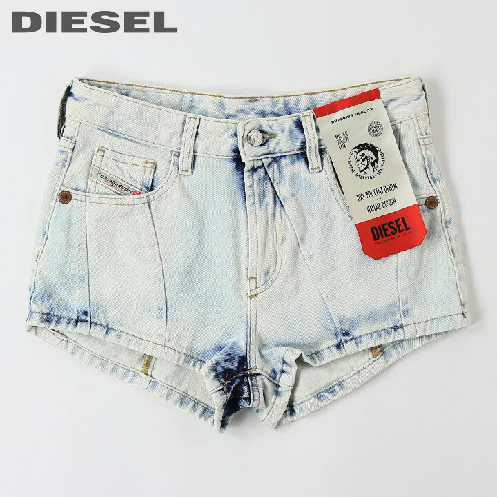 ★DIESEL ディーゼル レディース★ヴィンテージブリーチウォッシュ加工 デニムショートパンツ ホットパンツ【DE-JOYS-SP1 SHORTS】【W26 28】【ライトインディゴ】die-l-p-e4-109 《メーカー希望小売価格25,300円》