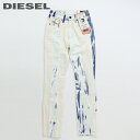 ディーゼル ジーンズ レディース ★DIESEL ディーゼル レディース★生成り 切替 タイダイ加工 スリム ジーンズ デニム パンツ【D-JOY-T-SP3】【W23】【L32】【オフホワイト×ライトインディゴ】die-l-p-e4-327 《メーカー希望小売価格49,500円》