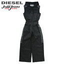 ★DIESEL ディーゼル レディース★反射素材パイピング 微ストレッチ スウェットデニム ジョグジーンズ ノースリーブジャンプスーツ【D-JAYLEN-NE】【サイズXS】【ブラック】die-l-t-e4-349 《メーカー希望小売価格74,800円》