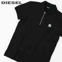 ■DIESEL ディーゼル メンズ■ワンポイントロゴ ハーフジップ ストレッチ コットン 半袖ポロシャツ【T-HARRY】【サイズXS】【ブラック】die-m-t-e4-228 《メーカー希望小売価格17,600円》