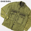 ■DIESEL ディーゼル メンズ■バックレザーパッチ 長袖デニムシャツ【D-FITZ-SP】【サイズXS】【1～2サイズ程大きめのサイズ感】【イエロー系】die-m-t-e4-274 《メーカー希望小売価格46,200円》