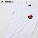 ■DIESEL ディーゼル メンズ■パッチ装飾 クルーネック コットン 半袖Tシャツ カットソーdie-m-t-e4-407 《メーカー希望小売価格13,200円》