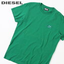 ■DIESEL ディーゼル メンズ■ワンポイントロゴワッペン コットン 半袖Tシャツ カットソー【T-DIEGOS-E2】【サイズXS・S】【1サイズ程大きめのサイズ感】【グリーン】die-m-t-e8-486 《メーカー希望小売価格13,200円》