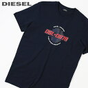 ■DIESEL ディーゼル メンズ■フロントプリント ラウンドネック コットン 半袖Tシャツ カットソー【T-DIEGOS-K21】【サイズXS・S】【ネイビー】die-m-t-e8-577 《メーカー希望小売価格7,700円》