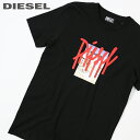 ■DIESEL ディーゼル メンズ■グラフィックプリント ラウンドネック コットン 半袖Tシャツ カットソー【T-DIEGOS-B9】【サイズXS】【ブラック】die-m-t-e8-593 《メーカー希望小売価格8,800円》