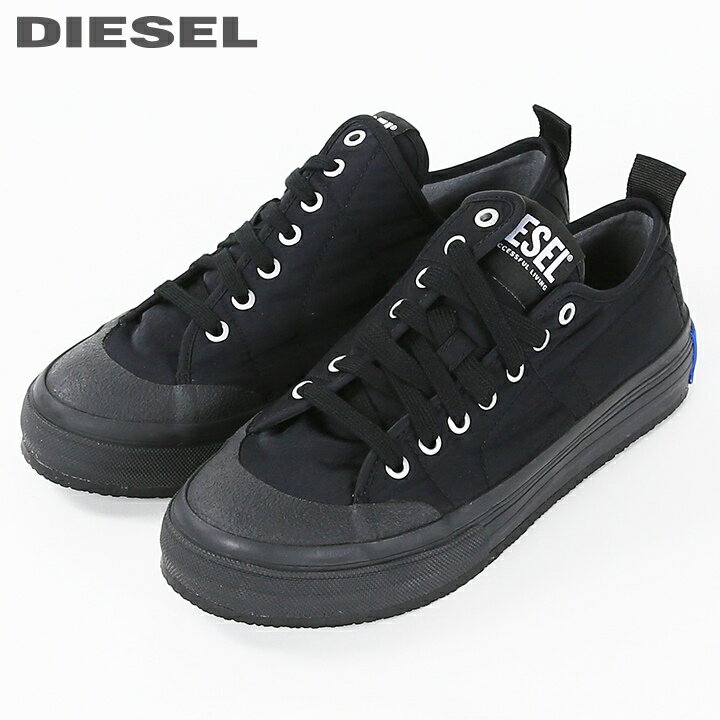 ■DIESEL ディーゼル メンズ■キルティングパッデッドナイロン ローカットスニーカー【S-MUJI LC】【日本サイズ25.5〜28.0】【ブラック】die-m-k-e8-241 《_メーカー希望小売価格24,200円》