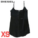 ★DIESEL ディーゼル レディース★シルク混 シアー素材切替 ミニキャミソールワンピース【D-BIANCA】【サイズXS】【ブラック】die-l-t-e8-p44 《メーカー希望小売価格63,800円》(4)