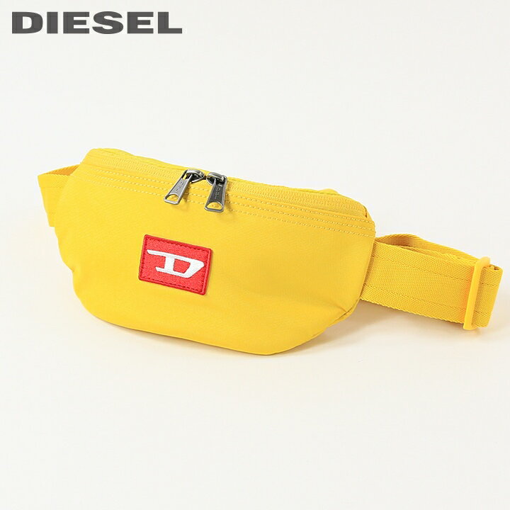 ■DIESEL ディーゼル メンズ■サスティナブル グリーンレーベル リサイクルナイロン Dロゴワッペン ショルダー バムバッグ ボディバッグ 鞄【CAROT】【サイズUNI】【イエロー】die-m-a-f0-811 《_メーカー希望小売価格13,200円》