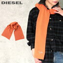■DIESEL ディーゼル メンズ レディース 男女兼用■オーバルD ロゴ刺繍 ウール混 ニットマフラー【K-CODER】【サイズUNI】【オレンジ】die-m-a-f4-a0j 《_メーカー希望小売価格15,400円》【o7l8ga】