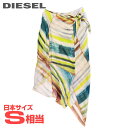 【30%OFFクーポンあり】★DIESEL ディーゼル レディース★アシンメトリー パッチワーク パイピング シースルーシフォンスカート【O-RUBINO】【サイズXS】【1サイズ程大きめのサイズ感】【ベージュ系】die-l-s-f4-63e 《メーカー希望小売価格41,800円》