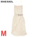 ★DIESEL ディーゼル レディース★ベルト付き シルク シフォンレイヤー 膝丈 ノースリーブワンピース ドレス【D-CLAES】【サイズM】【ベージュ系】die-l-t-f4-6hd 《メーカー希望小売価格143,000円》(4)