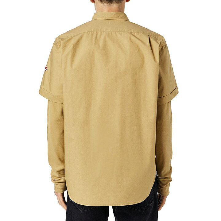 ■DIESEL ディーゼル メンズ■フェイクレイヤード 重ね着風 コットン 長袖シャツ【S-MARLEY-A】【サイズXXL】【1サイズ程大きめのサイズ感】【ベージュ】die-m-t-f4-38p 《メーカー希望小売価格31,900円》【srt35kr】【o7l8ga】【u8v9rf】