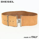 ★DIESEL ディーゼル レディース メンズ 男女兼用★牛革 本革 幅広 ロゴメタルフック レザーワイドベルト【B-ARMY-L】【サイズ80〜95】【ブラウ...