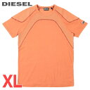 ■DIESEL ディーゼル メンズ■ワンポイントオーバルD刺繍ロゴ リブ切替 半袖Tシャツ カットソー【T-RIBY】【サイズXL】【オレンジ系】die-m-t-f4-40c 《メーカー希望小売価格17,600円》(4)