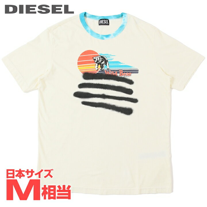 【30%OFFクーポンあり】■DIESEL ディーゼル メンズ■グラフィックプリント コットン 半袖Tシャツ カットソー【T-JUST-C1】【サイズS】【1サイズ程大きめのサイズ感】【アイボリー】die-m-t-f4-42k 《メーカー希望小売価格13,200円》のサムネイル