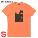 ■DIESEL ディーゼル メンズ■グラフィックプリント コットン 半袖Tシャツ カットソー【T-DIEGOR-C2】【サイズS】【オレンジ】die-m-t-f4-451 《メーカー希望小売価格17,600円》