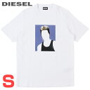 ■DIESEL ディーゼル メンズ■グラフィックプリント コットン 半袖Tシャツ カットソー【T-JUST-C2】【サイズS】【ホワイト】die-m-t-f4-461 《メーカー希望小売価格13,200円》