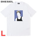 ■DIESEL ディーゼル メンズ■グラフィックプリント コットン 半袖Tシャツ カットソー【T-JUST-C2】【サイズL】【ホワイト】die-m-t-f4-463 《メーカー希望小売価格13,200円》