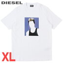 ■DIESEL ディーゼル メンズ■グラフィックプリント コットン 半袖Tシャツ カットソー【T-JUST-C2】【サイズXL】【ホワイト】die-m-t-f4-464 《メーカー希望小売価格13,200円》