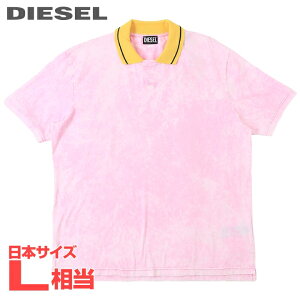 ■DIESEL ディーゼル メンズ■タイダイトリートメント オーバルD刺繍 襟付き半袖Tシャツ カットソー【T-JUSTOL】【サイズM】【1サイズ程大きめのサイズ感】【ピンク】die-m-t-f4-4e2 《メーカー希望小売価格23,100円》