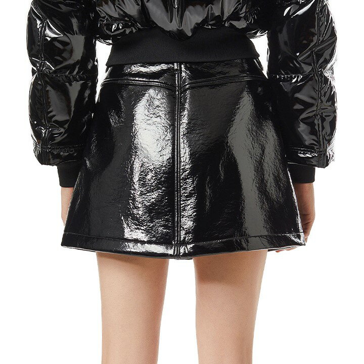 ★DIESEL ディーゼル レディース★光沢コーティング フロントボタン ミニスカート【O-AMBRA】【W25】【ブラック】die-l-s-f4-638 《メーカー希望小売価格30,800円》