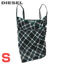 ★DIESEL ディーゼル レディース★Dメタルロゴチャーム 透け感 ストレッチ チェック柄キャミソール【T-SOLAS-DRAP】【サイズS】【ブラック】die-l-t-f4-686 《メーカー希望小売価格27,500円》