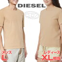 ■DIESEL ディーゼル メンズ レディース 男女兼用■スクエアネック スリムフィット 半袖Tシャツ カットソー【T-SQUARIB】【サイズL】【サンドベー...