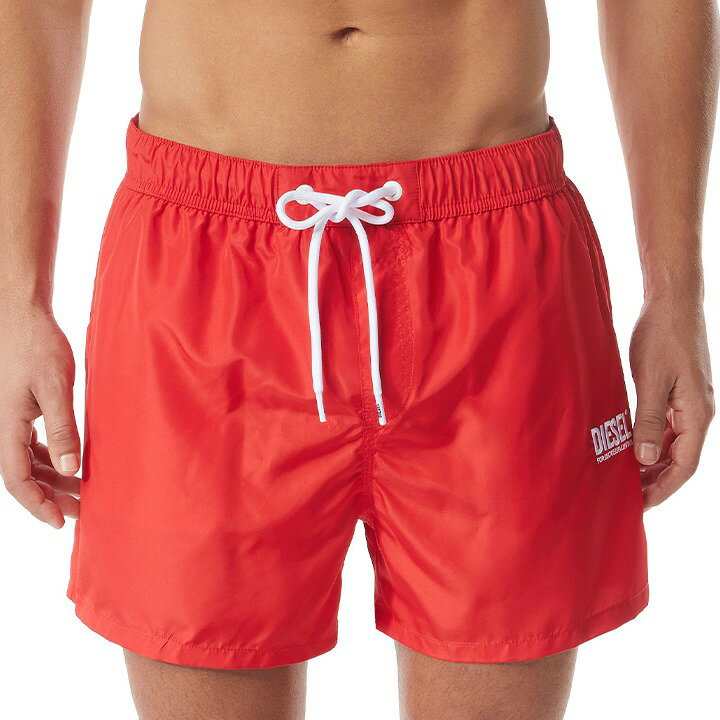 【エントリーでポイント5倍！】■DIESEL ディーゼル メンズ■ロゴ刺繍 メンズ水着 男性水着 ショートトランクス サーフパンツ 海パン ビーチウェア スイムウェア【BMBX-SANDYNEW】【サイズS】【レッド】die-m-c-f4-c0a 《_メーカー希望小売価格11,880円》