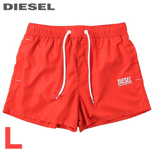 ■DIESEL ディーゼル メンズ■ロゴ刺繍 メンズ水着 男性水着 ショートトランクス サーフパンツ 海パン ビーチウェア スイムウェア【BMBX-SANDYNEW】【サイズL】【レッド】die-m-c-f4-c0d 《_メーカー希望小売価格11,880円》