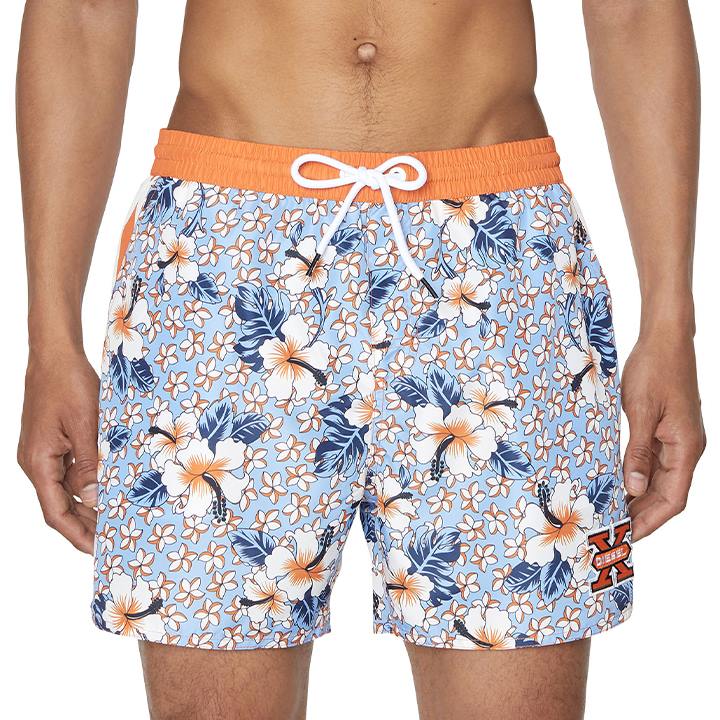 ■DIESEL ディーゼル メンズ■ボタニカル総柄 メンズ水着 男性水着 ショートトランクス サーフパンツ 海パン ビーチウェア スイムウェア【BMBX-CAYBAY】【サイズS】【ライトブルー×オレンジ】die-m-c-f4-c14 《_メーカー希望小売価格17,380円》